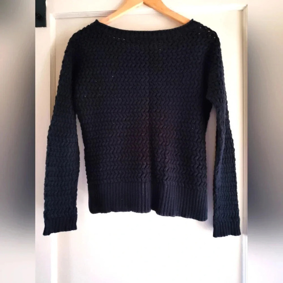 a.n.a A New Approach Black Crochet Knit Long Sleeve Sweater | Size Medium - Picture 2 of 6